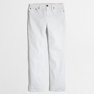 NWOT J. Crew Factory White Cropped Straight Jean